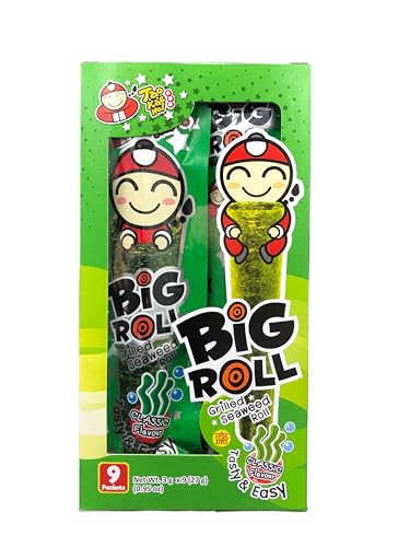 Tao Kae Noi Big Roll Grilled Seaweed Original, gegrillter Seetang, 9 Snackrolls á 3 g, 27 g von Tao Kae Noi