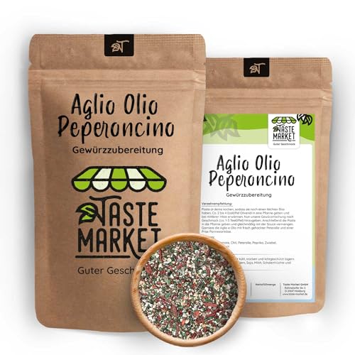 1 kg Aglio Olio Peperoncini – italienische Gewürzmischung für Pasta – Spaghetti al Olio – Taste Market von TASTE MARKET Guter Geschmack