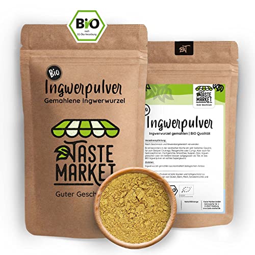 1 kg BIO Ingwerpulver | Ingwer gemahlen | Ingwertee | Ingwerwurzel gemahlen | Gewürz | kontrolliert biologischem Anbau von TASTE MARKET Guter Geschmack