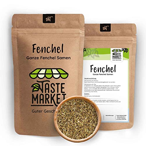 1 kg GRÖSSENAUSWAHL Fenchel ganz | Fenchelsamen | Fenchel Samen | Aromatisch | Fencheltee | Tee Gewürz von TASTE MARKET Guter Geschmack