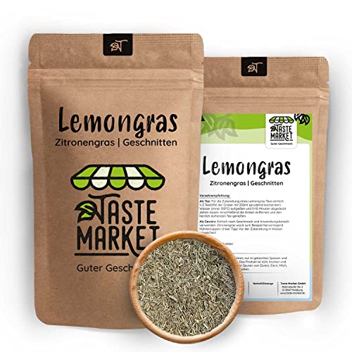 1 kg Zitronengras geschnitten | Lemongras | getrocknet & geschnitten | Tee & Gewürz | Taste Market von TASTE MARKET Guter Geschmack