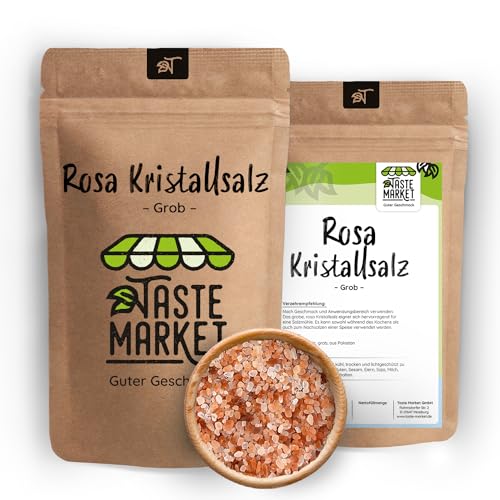 1 kg grobes rosa Kristallsalz – auch bekannt als Himalaya Salz– Natursalz – aus Pakistan – Taste Market von TASTE MARKET Guter Geschmack