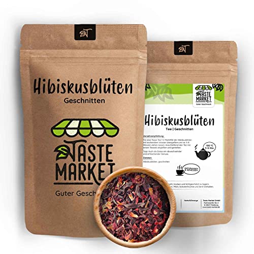 10 kg GRÖSSENAUSWAHL Hibiskustee | Hibiskusblütentee | Hibiskus Blüten Tee | getrocknet geschnitten | Malve von TASTE MARKET Guter Geschmack