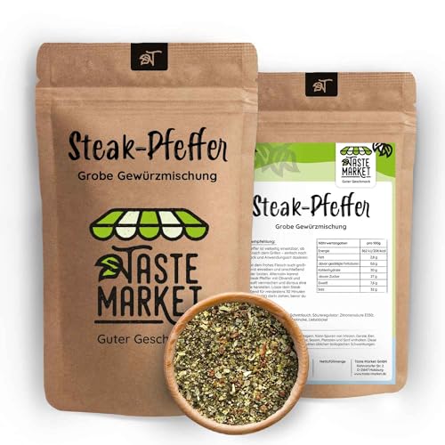 10 kg Steakpfeffer – grobes Steak Pfeffer – Gewürzmischung für Steaks & Fleisch – Taste Market von TASTE MARKET Guter Geschmack