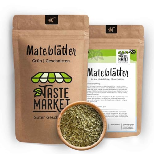 10 x 1 kg Mateblätter grün | geschnitten | Yerba Mate-Tee | Mate-Tee lose | koffeinhaltiger Tee von TASTE MARKET Guter Geschmack