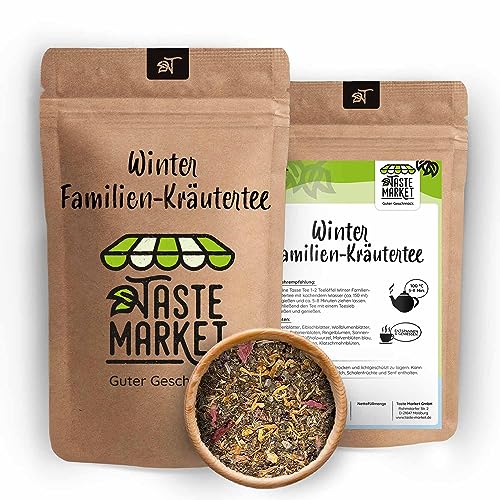 100 g Familien-Kräutertee – Winter | Kräuterteemischung | 12 verschiedene Kräuter | Tee | Tea | Teemischung | Taste Market von TASTE MARKET Guter Geschmack