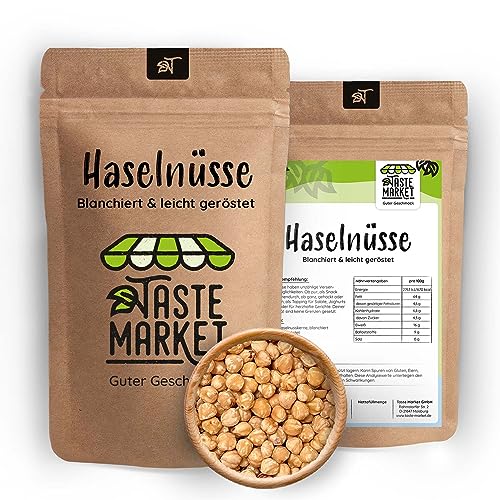 100 g Haselnüsse | blanchiert | leicht geröstet | geschälte Haselnusskerne | naturbelassen | TASTE MARKET von TASTE MARKET Guter Geschmack