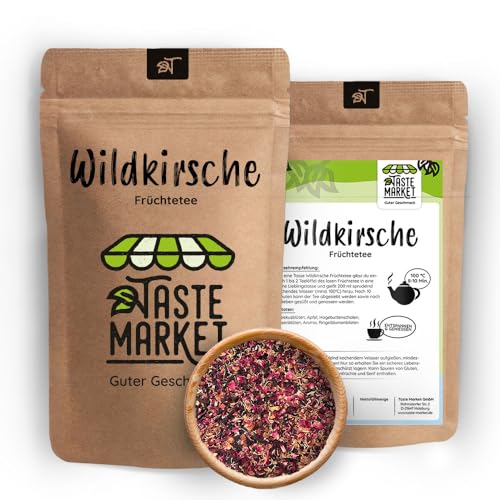 100 g Wildkirsche GRÖSSENAUSWAHL – Früchtetee lose Teemischung – Kirschtee - aromatisiert - Taste Market von TASTE MARKET Guter Geschmack