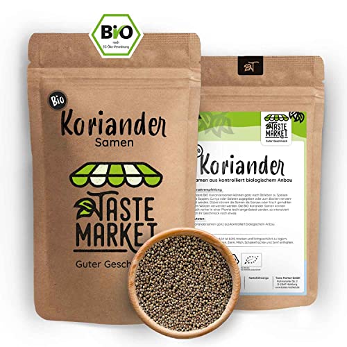 2 kg BIO Koriandersamen | ganz Koriander Samen | Gewürz | Koriandersaat | Coriander | Bio Qualität | Taste Market von TASTE MARKET Guter Geschmack