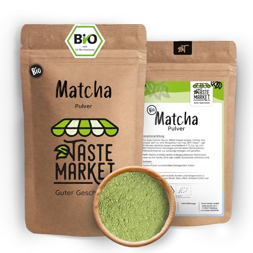 200 g BIO Matcha Pulver | Matcha-Latte | Tee | Kaffeealternative | Bio-Qualität | Taste Market von TASTE MARKET Guter Geschmack