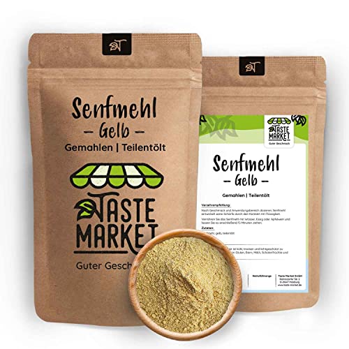 5 kg Senfmehl gelb | Senf Pulver gemahlen | Senfherstellung | Senfsaat Senfsamen gemahlen | Gewürze Gewürz 5000 g von TASTE MARKET Guter Geschmack