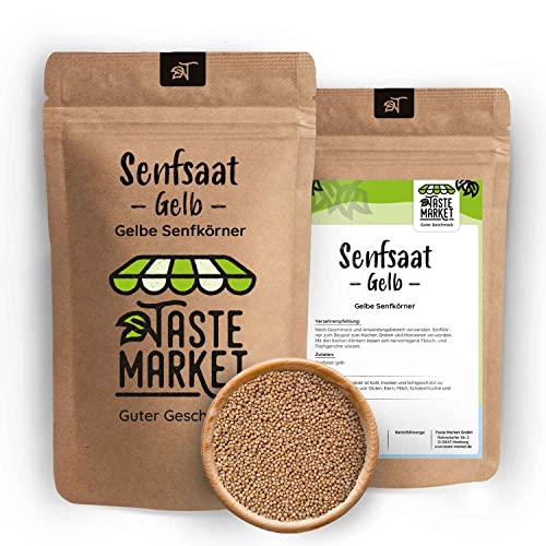 5 kg Senfsaat gelb | Senfkorn Senfkörner gelb | Senf Saat | Gewürz | gelbe Saat antürlich | Made in Germany von TASTE MARKET Guter Geschmack