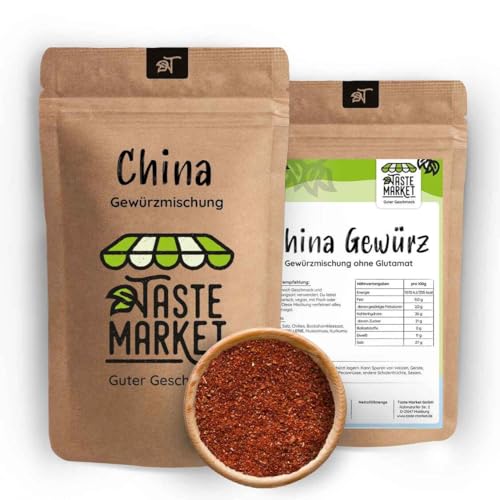 China Gewürz -1kg – chinesische Gewürzmischung für Gemüse, Wok Gerichte, gebratene Nudeln & Reis – ohne Glutamat - Taste Market China Gewürz -1kg – chinesische Gewürzmischung für Gemüse, Wok Gerichte, gebratene Nudeln & Reis – ohne Glutamat - Taste Market von TASTE MARKET Guter Geschmack