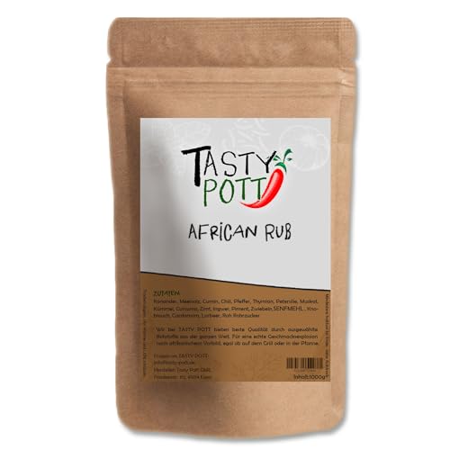 Tasty Pott African Rub Kilobeutel | Grillgewürz | Gewürzmischung | Afrikanische Küche | Aromatisches Rub | Gewürz | Grillen 1000g Beutel von TASTY POTT