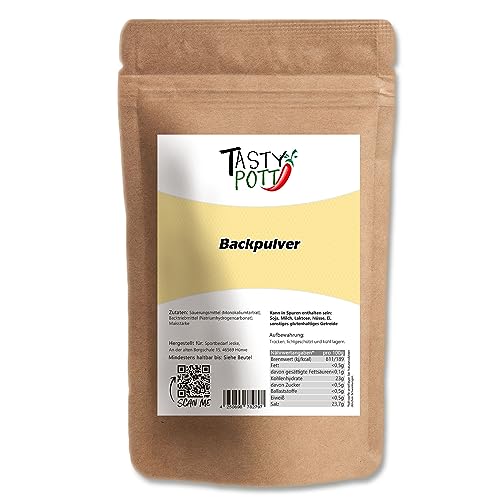 Tasty Pott Backpulver 250g Beutel | Backtriebmittel Backen | Kuchen Brötchen Gebäck | Küchenhilfe Backwaren I Vorrat von TASTY POTT