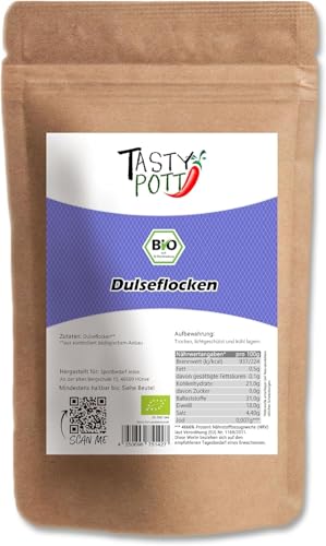 Tasty Pott Bio Dulseflocken I Dulsealgen I Algen I Dulse Flakes I Gemüse Smoothie I Für Suppen und Salate I Naturprodukt I Alge I Im Beutel 100g (2x100g) von TASTY POTT