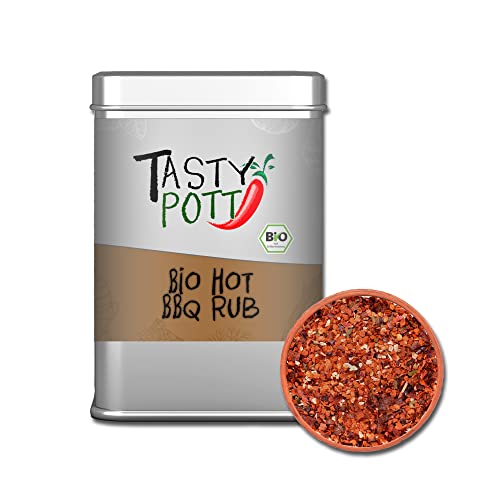Tasty Pott Bio Grillgewürze I Gewürzmischungen I BBQ I Grillen I Gewürze I Grill I Steakgewürz I Grillgemüse I Spices (Bio Hot BBQ Rub 100g) von TASTY POTT