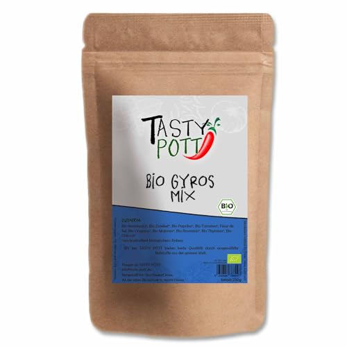 Tasty Pott Bio Gyros Gewürz 250 Gramm | Kochen & Braten | Fleisch Tofu Gemüse | Gyros griechisch Griechenland | würzen verfeinern Geschmack | Nachfüllbeutel Vorteilspackung von TASTY POTT