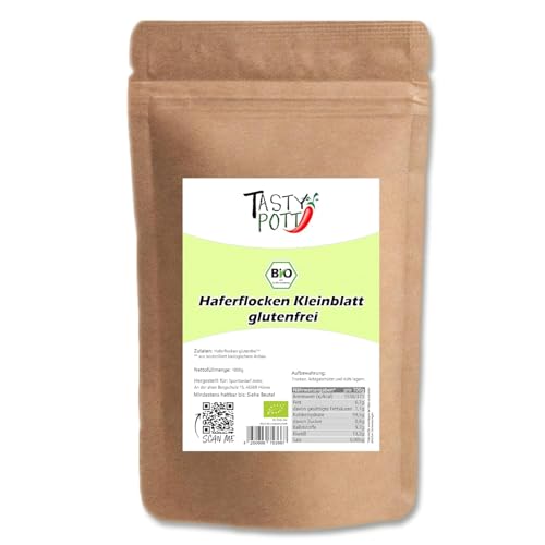 Tasty Pott Bio Haferflocken Kleinblatt - glutenfrei I Getreide I Hafer I Frühstücksflocken I Overnight Oats I Porridgebowl I Müslibowl I Flocken aus Hafer I Im Beute 1000g (2x1000g) von TASTY POTT