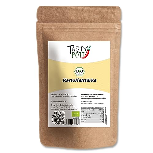 Tasty Pott Bio Kartoffelstärke 500g | Verdickungsmittel Glutenfrei | Backen Kochen | Vegetarisch Vegan | Kartoffelprodukt Nachhaltigkeit | natürlicher Geschmack von TASTY POTT