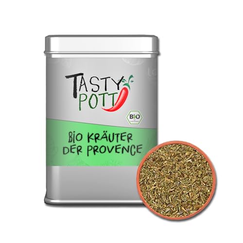 Tasty Pott Bio Kräuter der Provence | Kräutermischung | Gewürzmischung | Herbs | Mit Lavendel | Estragon | Beliebte Mischung | 70g Dose von TASTY POTT