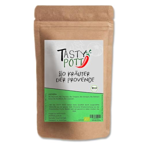 Tasty Pott Bio Kräuter der Provence | Kräutermischung | Gewürzmischung | Herbs | Mit Lavendel | Estragon | Beliebte Mischung | Im 250g Beutel von TASTY POTT