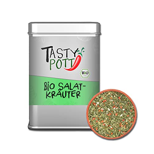 Tasty Pott Bio Kräutermischungen I Gewürzmischungen I Gewürze I Spices I Kräuter I Gemüse Mix I Gewürzstreuer (Bio Salatkräuter 50g) von TASTY POTT