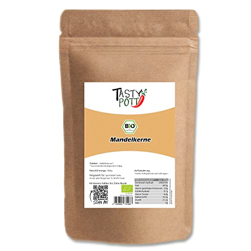 Tasty Pott Bio Mandeln, unbehandelt I Mit Haut I Mandelkerne I Zum Backen I Müslibowl I Porridge Topping I Pflanzliche Proteine I Almonds I Im Beutel 1000g Tasty Pott Bio Mandeln, unbehandelt I Mit Haut I Mandelkerne I Zum Backen I Müslibowl I Porridge Topping I Pflanzliche Proteine I Almonds I Im Beutel 1000g von TASTY POTT