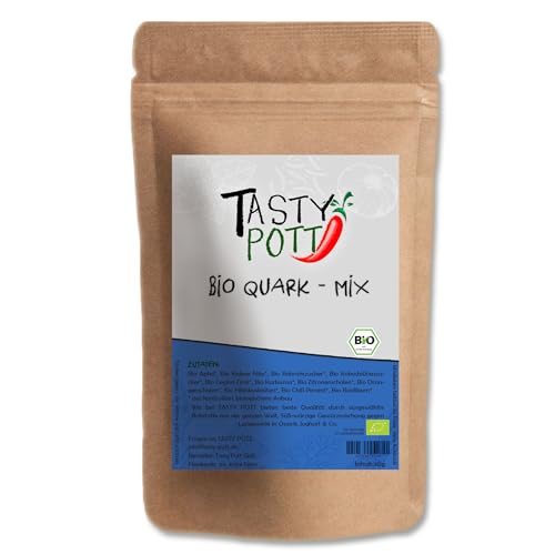 Tasty Pott Bio Quark Mix | Quarkgewürz | Gewürzmischung | Mit Apfel | Aromatische Kräuter | Mit Bio Kako Nibs | Mit Bio Zimt und Chili | Würzig-süß - 30g Beutel von TASTY POTT