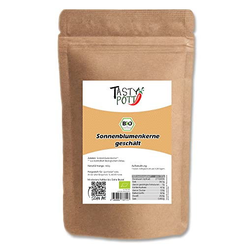 Tasty Pott Bio Sonnenblumenkerne, geschält I Ungeröstete Kerne I Veganer Snack I Nussiger Geschmack I Zum Backen I Für Müsli I Kerne I Im Beutel 1000g Tasty Pott Bio Sonnenblumenkerne, geschält I Ungeröstete Kerne I Veganer Snack I Nussiger Geschmack I Zum Backen I Für Müsli I Kerne I Im Beutel 1000g von TASTY POTT