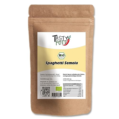 Tasty Pott Bio Spaghetti Semola 1000g | Köstliche Pasta aus Hartweizengrieß | Kontrolliert biologischer Anbau | Pasta Alternative | Nährstoffreich und Lecker | Italienischer Genuss von TASTY POTT