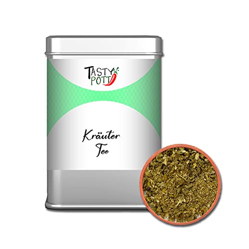 Tasty Pott Blütentraum Tee I Teeblüten I Lavendel I Rosenblüten I Melissenblätter I Aromatisch I Duftend I In der Dose (Kräuter Tee 25g) von TASTY POTT