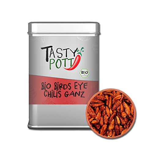 Tasty Pott Chili Gewürze I Gewürzmischungen I Spicy I Scharfe Gewürze I Spices I Chilis I Chilipulver I Pikante Küche (Bio Birds Eye Chilis ganz 30g) von TASTY POTT