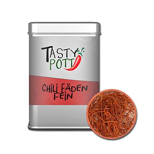Tasty Pott Chili Gewürze I Gewürzmischungen I Spicy I Scharfe Gewürze I Spices I Chilis I Chilipulver I Pikante Küche (Chili Fäden fein 10g) von TASTY POTT