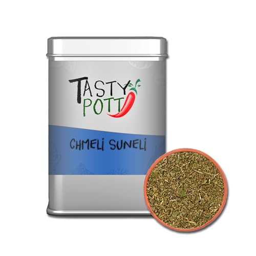 Tasty Pott Chmeli Suneli | Gewürz | Georgische Gewürzmischung | Kräutermischung | Marinade | Für Kräuterbutter | Würzen | Mit Koriander Lorbeer Bohnenkraut und Melisse - 50g Dose von TASTY POTT