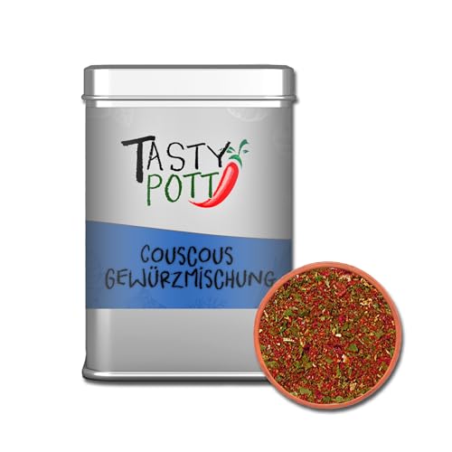Tasty Pott Couscous Gewürzmischung | Gewürz | Kräutermix | Kräutermischung | Für Couscous Reis Bulgur | Würzen | Mit Koriander Paprika und Lauch | 70g Dose von TASTY POTT