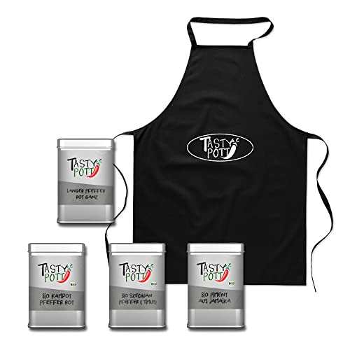 Tasty Pott Gewürz-Sets - Gewürze für jede Küche I Pfeffer I BBQ I Gewürzdose I Gewürzmischungen I Geschenk I Geschenksets I Bio Gewürze I Kochschürze (Set 5 Pfeffer der Welt) von TASTY POTT