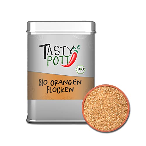 Tasty Pott Gewürze I Spices I Feinkost I Für Müsli und Porridge I Zum Backen I Aromatisch I Geschmack (Bio Orangen Flocken (Schale) 100g) von TASTY POTT