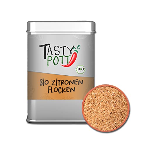 Tasty Pott Gewürze I Spices I Feinkost I Für Müsli und Porridge I Zum Backen I Aromatisch I Geschmack (Bio Zitronen Flocken (Schale) 100g) von TASTY POTT