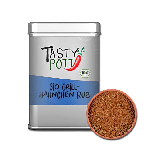 Tasty Pott Gewürzmischungen 1 I Gewürze I Spices I Kräutermischungen I Kräuter I Würzen I Gewürzpulver (Bio Grillhähnchen Rub 100g) von TASTY POTT