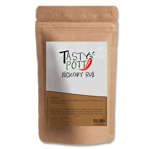 Tasty Pott Hickory Rub | Grillgewürz | Gewürzmischung | Grillrub | Mit Rauchsalz | Steakgewürz | Gewürz für Grillgemüse | 500g Beutel von TASTY POTT