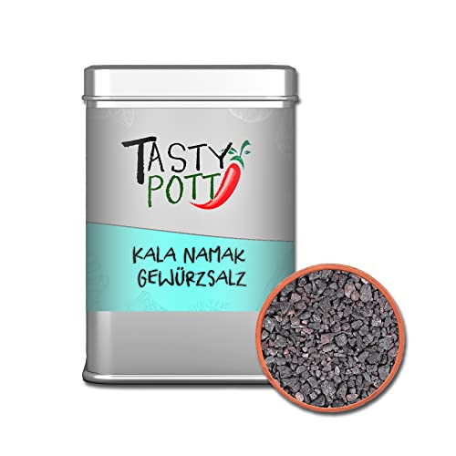 Tasty Pott Kala Namak Salz I Salzgranulat I Schwarzes Salz I Schwarzsalz I Granulat I Grobes Salz I Schwefel I Gewürzdose von TASTY POTT
