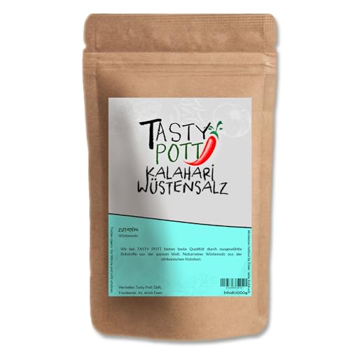 Tasty Pott Kalahari Wüstensalz Kilobeutel | Salz | Gewürzmischung | Salt | Afrikanisches Salz | Steaksalz | Gewürz für Grillgemüse | 1000g Beutel von TASTY POTT