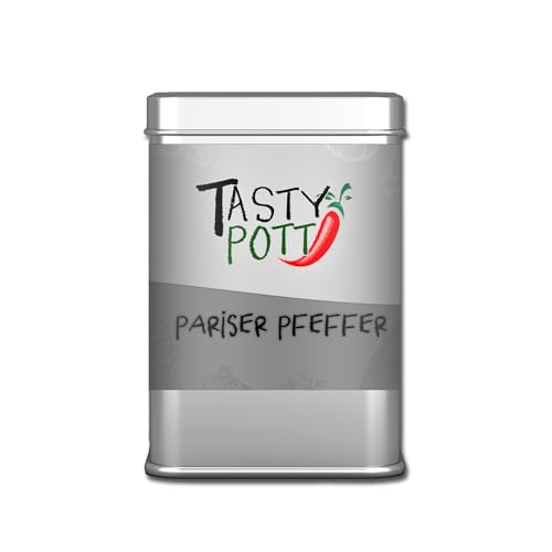 Tasty Pott Pariser Pfeffer Mix | Gewürzmischung | Gewürz | Französische Küche | Pepper | Natürlich würzig | Geschmacksintensiv | 70g Dose von TASTY POTT