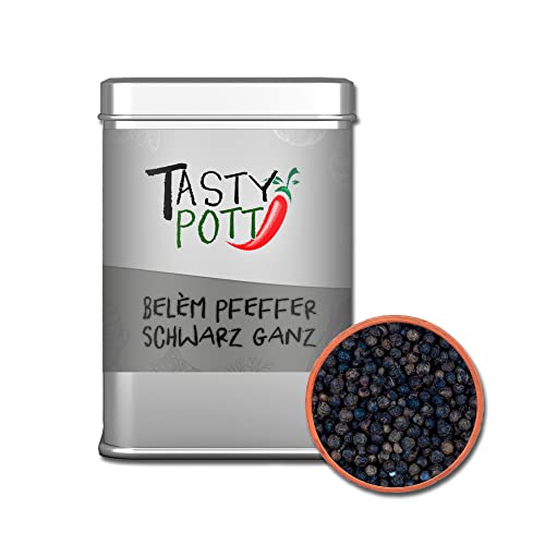 Tasty Pott Pfeffer Sortiment I Pfefferkörner I Feinkost I Spezialitäten I Pepper I Pfefferschoten I Gewürze I Gewürzmischungen (Belém Pfeffer I schwarz I ganz 100g) von TASTY POTT