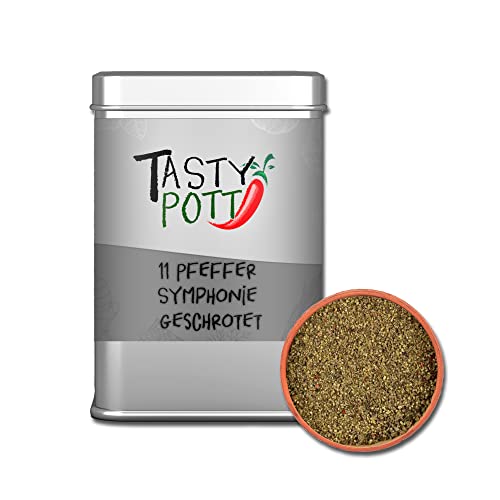 Tasty Pott Pfeffer Sortiment I Pfefferkörner I Feinkost I Spezialitäten I Pepper I Pfefferschoten I Gewürze I Gewürzmischungen (Pfeffer Mix geschrotet) von TASTY POTT