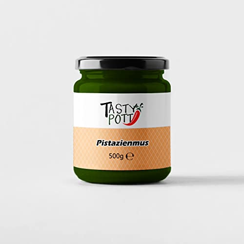 Tasty Pott Pistazienmus I Brotaufstrich I Pistaziencreme I Pistazien I Zum Kochen und Backen I Vegane Ernährung I Mus I Nussbutter I Nussmus I Im Glas 500g von TASTY POTT