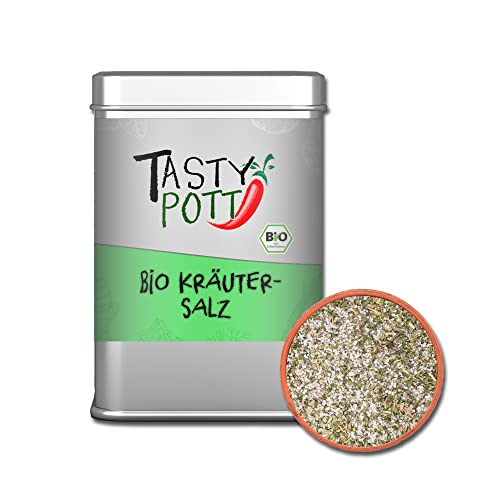 Tasty Pott Salze I Salzmischungen I Salz I Meersalz I Seasalt I Salt I Salty I Gewürze I Würzen I Kochen (Bio Kräutersalz 100g) von TASTY POTT