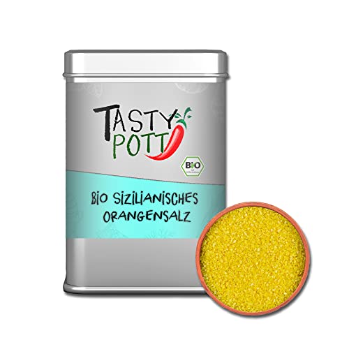 Tasty Pott Salze I Salzmischungen I Salz I Meersalz I Seasalt I Salt I Salty I Gewürze I Würzen I Kochen (Bio Orangensalz aus Sizilien 125g) von TASTY POTT