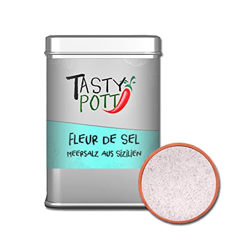 Tasty Pott Salze I Salzmischungen I Salz I Meersalz I Seasalt I Salt I Salty I Gewürze I Würzen I Kochen (Fleur de Sel Meersalz (Sizilien) 150g) von TASTY POTT